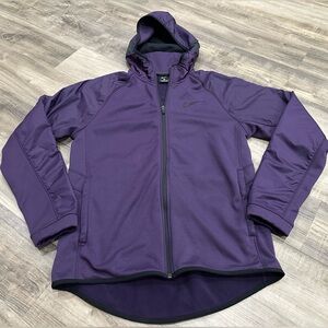 Nike Full Zip Hooded Fleece Lined Jacket Purple Small
